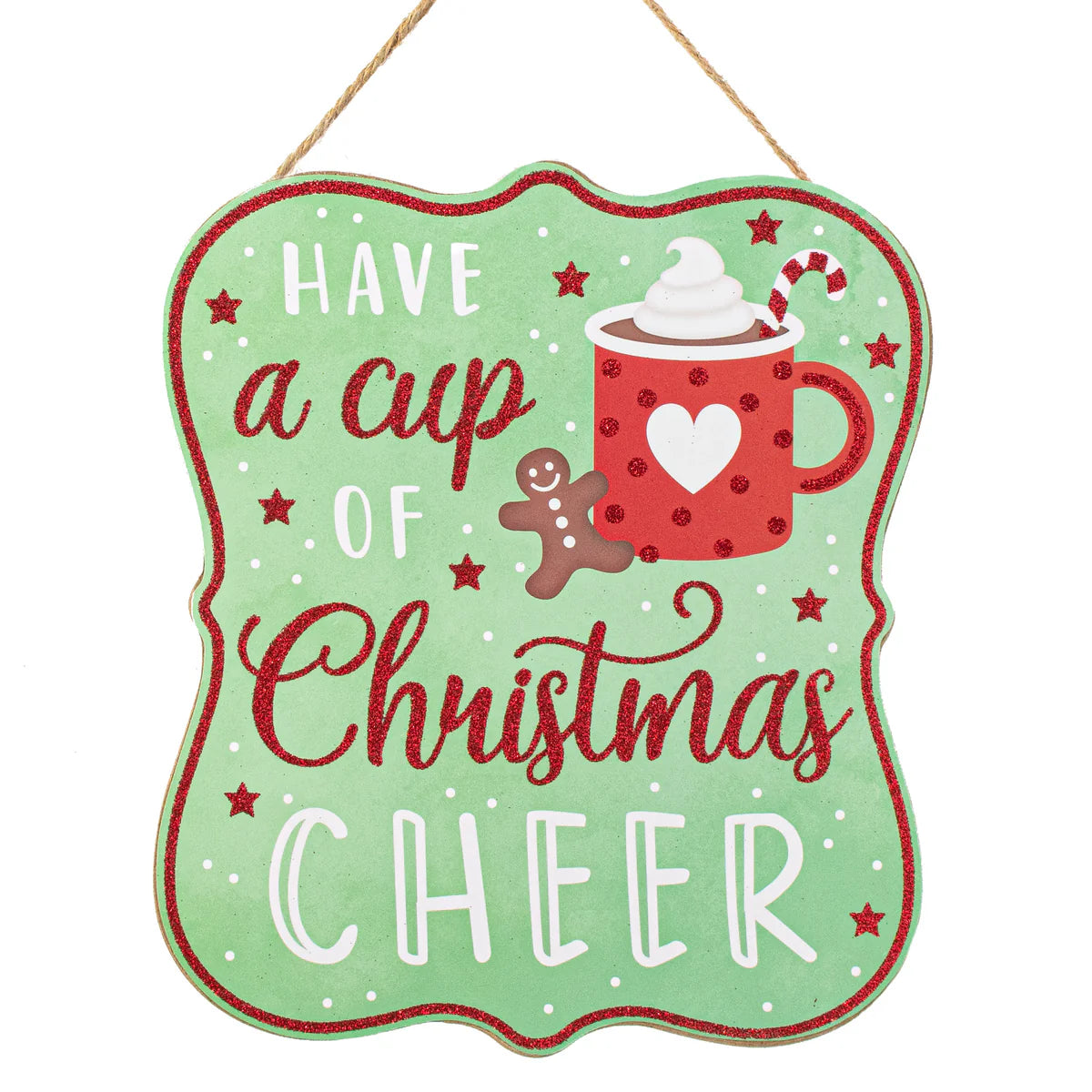 10.5 Inch Have A Cup Of Christmas Cheer Wood Sign