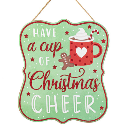 10.5 Inch Have A Cup Of Christmas Cheer Wood Sign