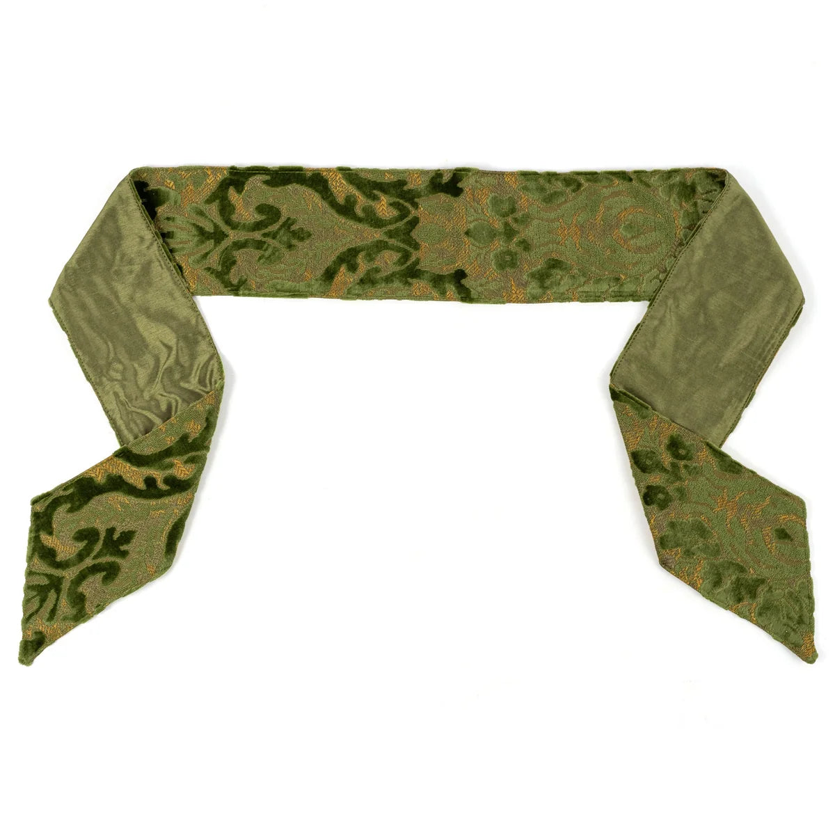 D.Stevens 4 Inch By 56 Inch Olive Green Jaqcuad Acanthus Leaves Sash