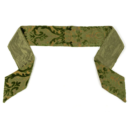 D.Stevens 4 Inch By 56 Inch Olive Green Jaqcuad Acanthus Leaves Sash