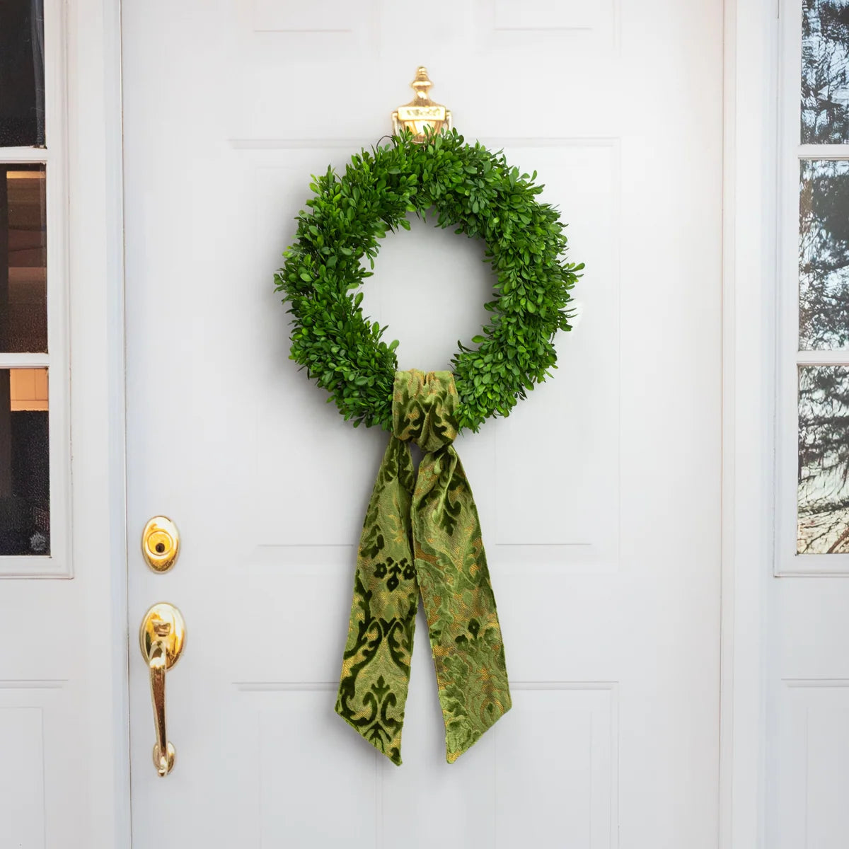 D.Stevens 4 Inch By 56 Inch Olive Green Jaqcuad Acanthus Leaves Sash