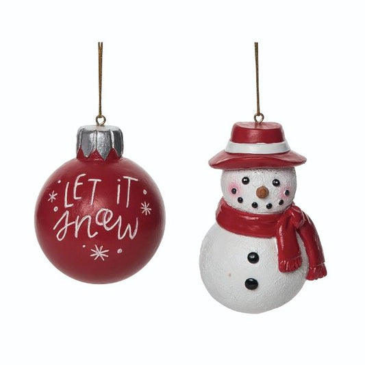 Resin Let It Snow Ornaments Two Styles