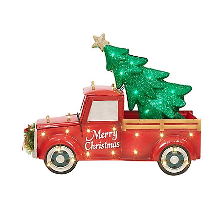 EverStar LED Truck with Christmas Tree Sculpture