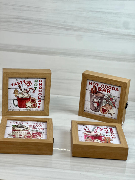 Lighted Holiday Wood Block 4 Styles
