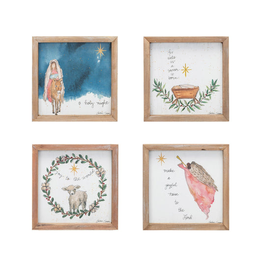 8 Inch Mary And Jesus Square Wood Framed Decor