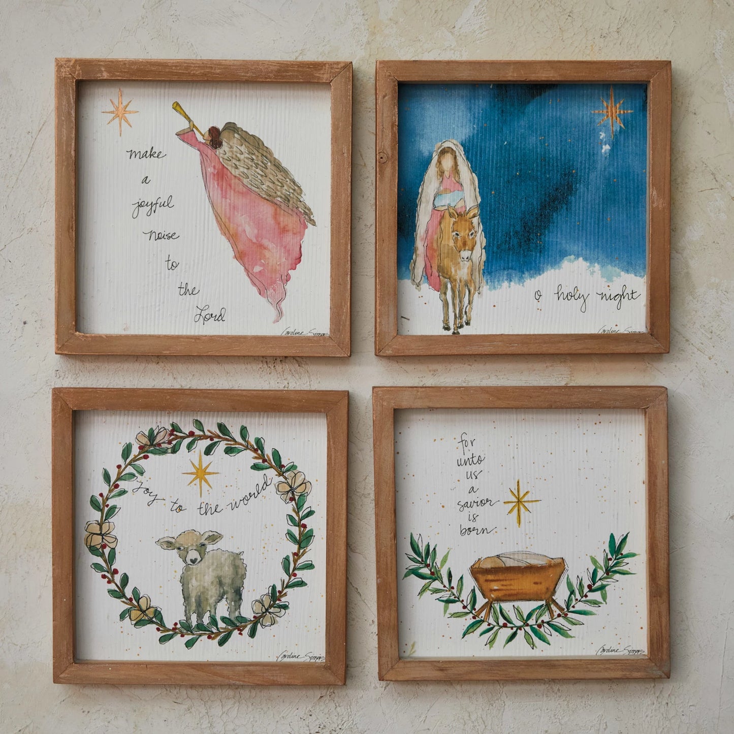 8 Inch Mary And Jesus Square Wood Framed Decor