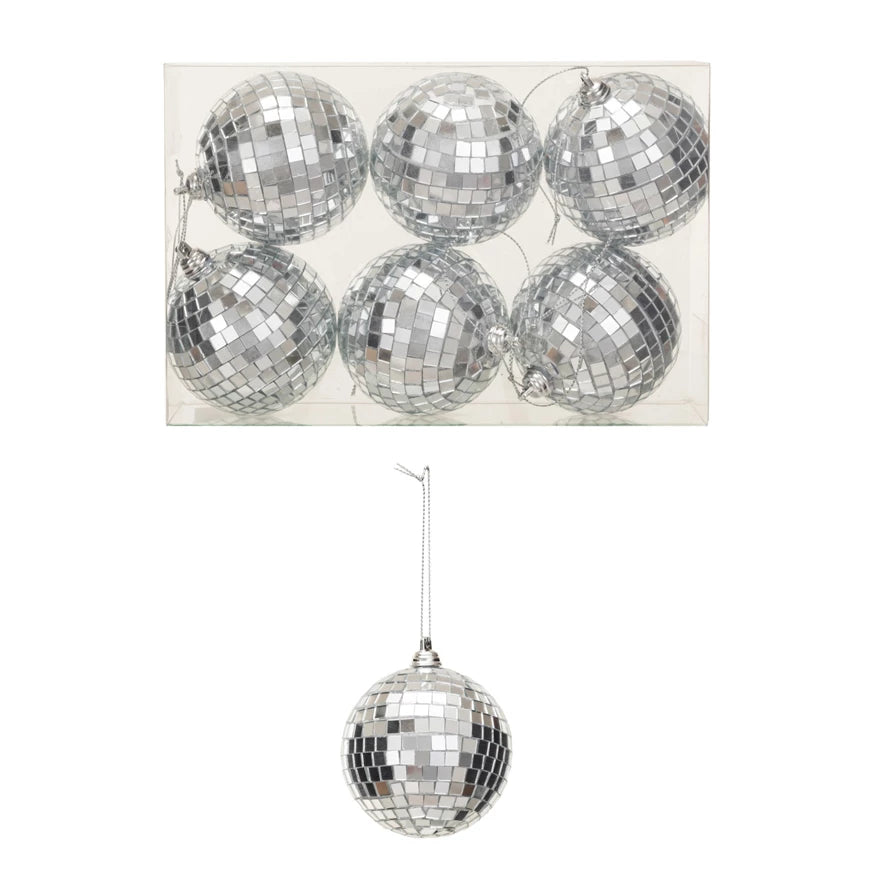 3 Inch Set Of 6 Disco Ball Ornaments