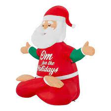 Home Accents Holiday 5ft LED Santa Yoga Inflatable