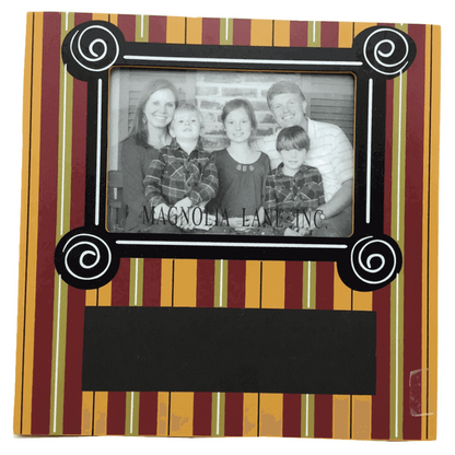 10" x 10" Red and Yellow Striped Chalkboard Frame Magnolia Lane