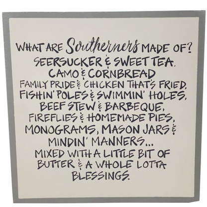 12 Inch Southerners Wood Plaque