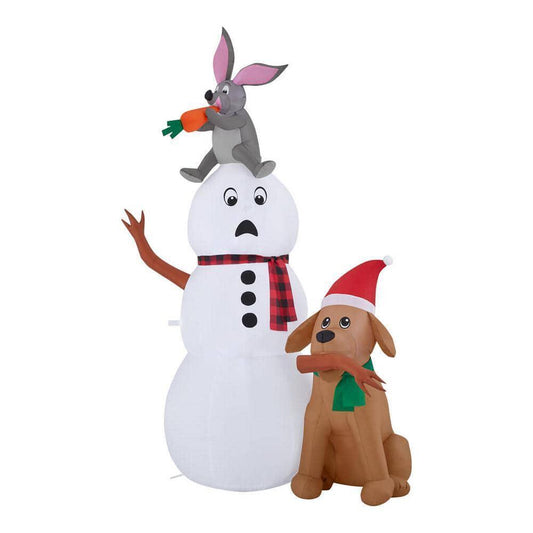 Home Accents Holiday 6 Foot LED Snowman Scene Inflatable - Open Box