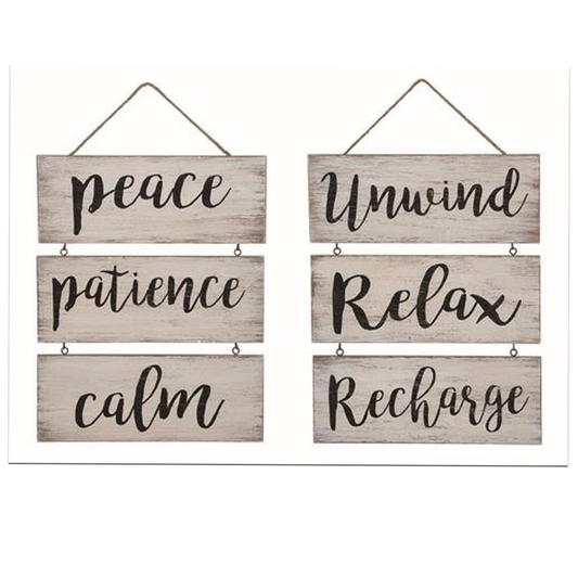 12.75" Wooden "Relaxing Sayings" Hanging Decor Sign  2 Styles
