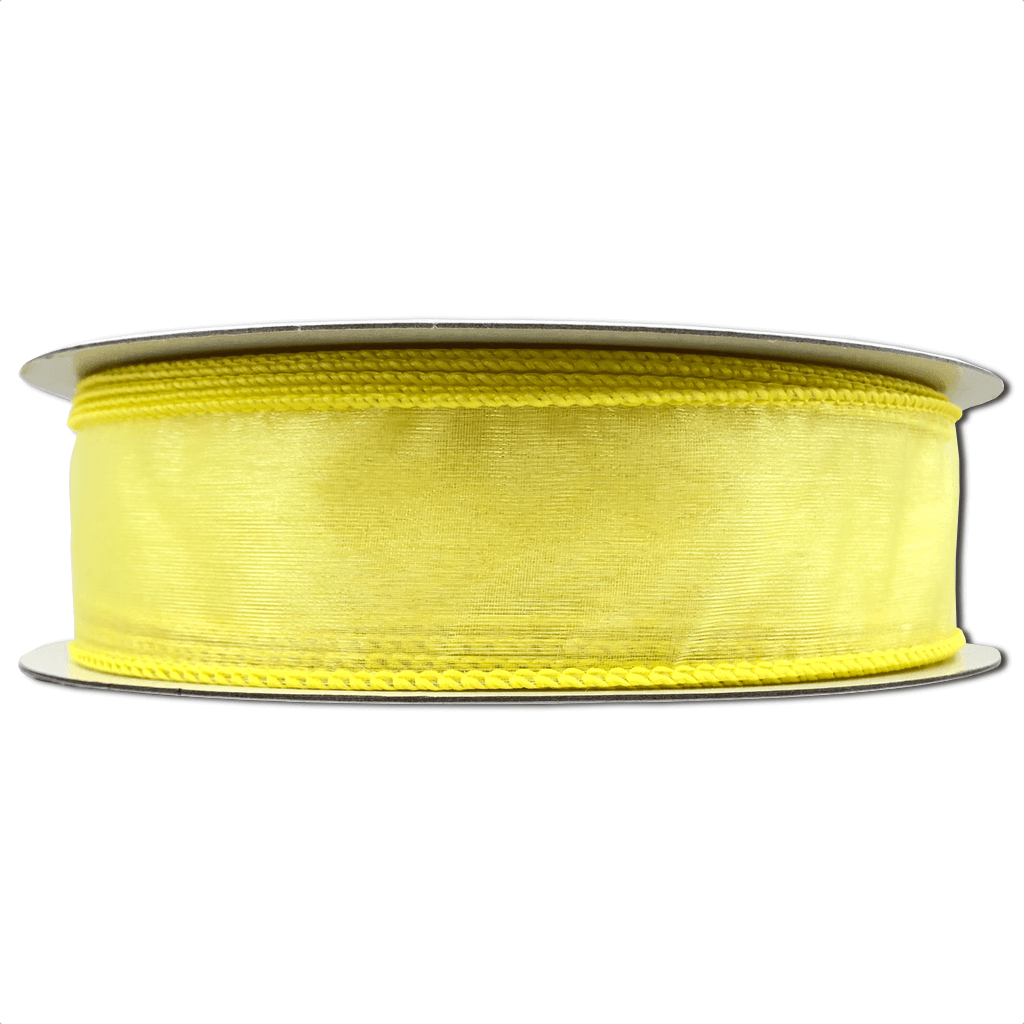 1.5 Inch By 50 YDS Sheer Yellow Ribbon