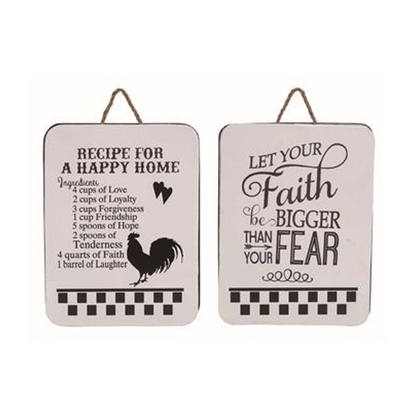 17 Inch Metal Happy Home Faith Sign  2 Styles