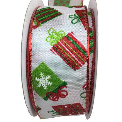 1.5 Inch White Satin Ribbon With Glitter Gifts