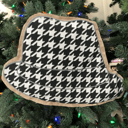 20 Inch Burlap Houndstooth Hat Ornament