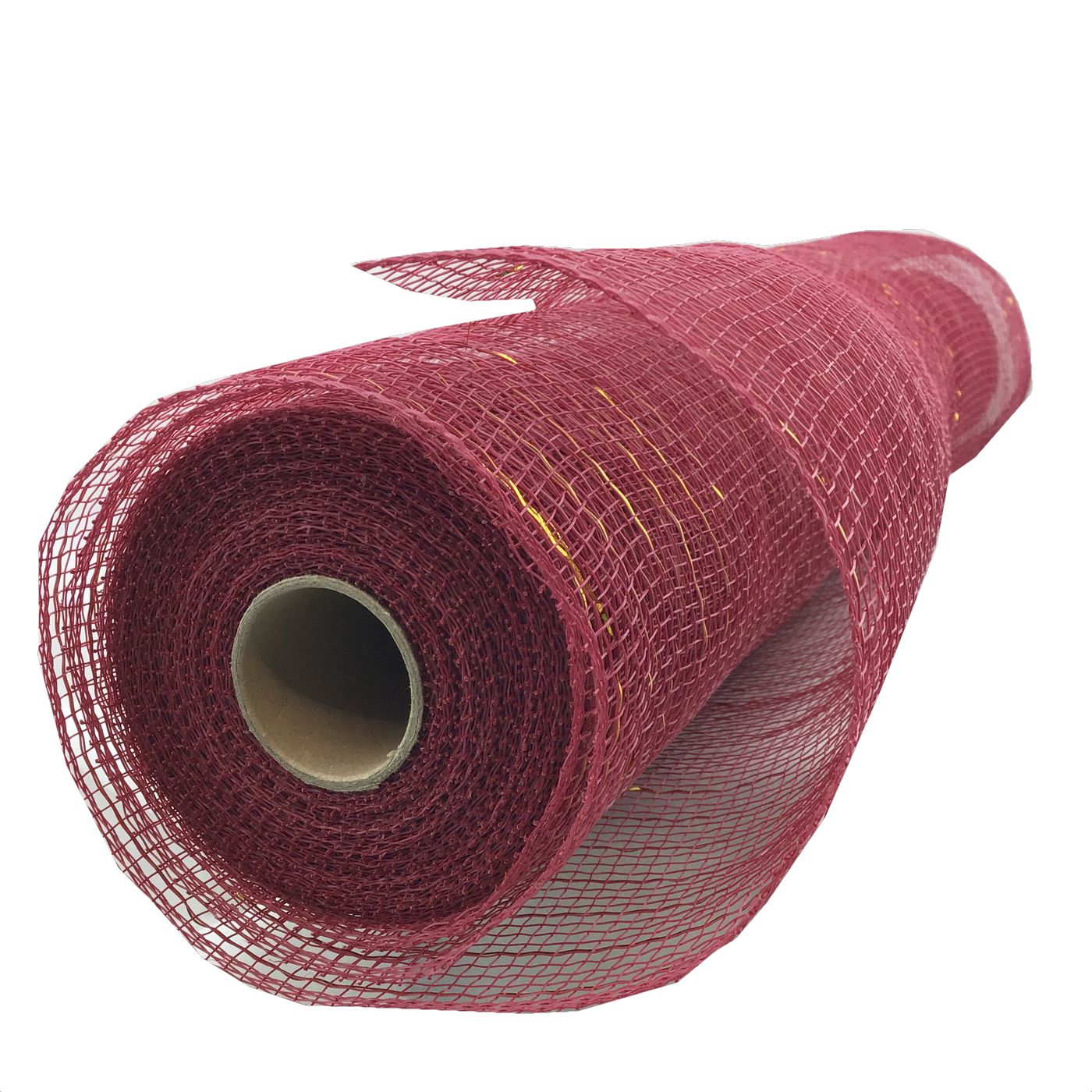 20 Inch by 10 Yards Designer Netting Burgundy with Gold Glamour