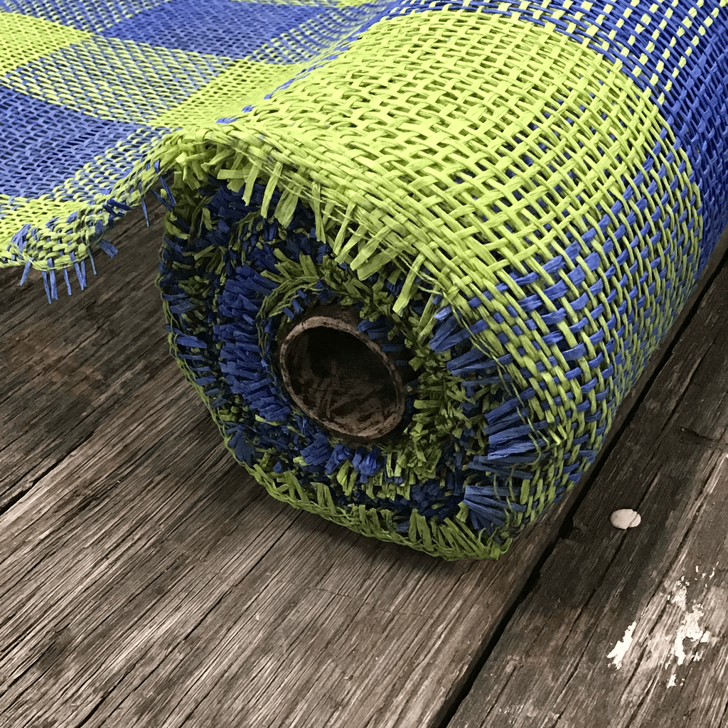 20 Inch by 10 Yards Designer Netting Lime and Blue Parchment