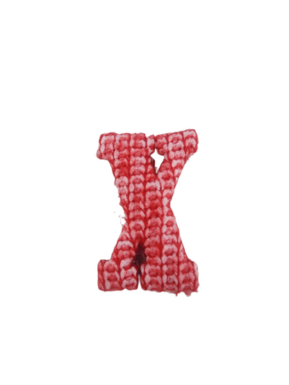 Red And White Knitted Initial Ornament