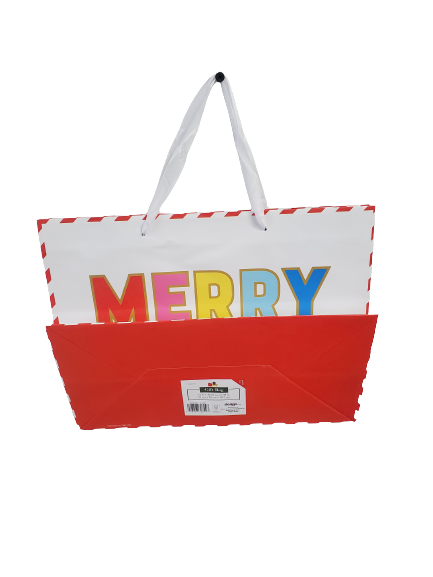 Christmas Merry and Bright Multicolor Gift Bag