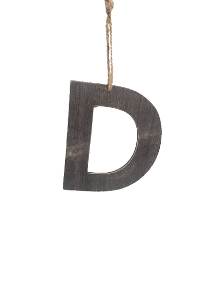 Wooden Monogram Letter Ornament