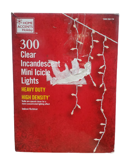 Home Accents Holiday 300 Clear Mini Icicle Lights (Open Box)