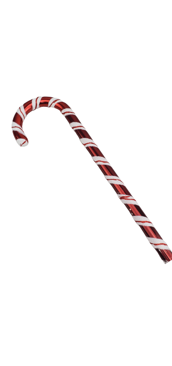Red White Glittered Candy Cane Ornament