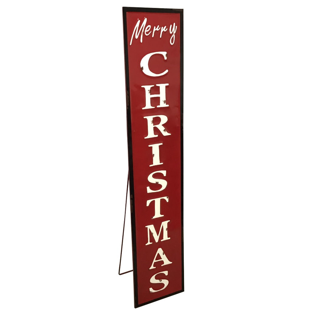 Enamel Christmas Sign With an Easel Back Stand  2 Styles