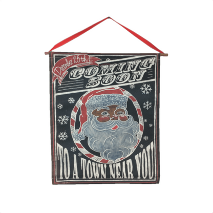 Coming Soon Santa Christmas Vinyl Banner