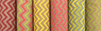 22 Inch by 10 Yards Designer Burlap Natural With Lime Pattern