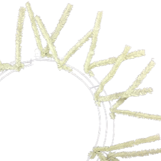 15 Inch Wired, 24 Inch Oad Cream Pencil Work Wreath