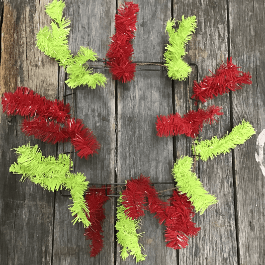 24" Square Work Wreath - 36 Tips - Red/Lime
