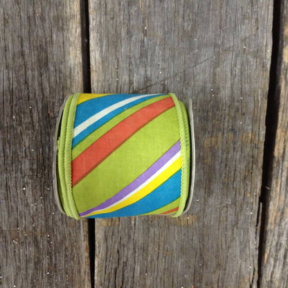 2.5" x 10 YDS Chica Multi-Color Diagonal Stripe Ribbon