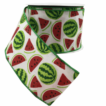 2.5 Inch By 10 Yards Summer Watermelon Print Ribbon