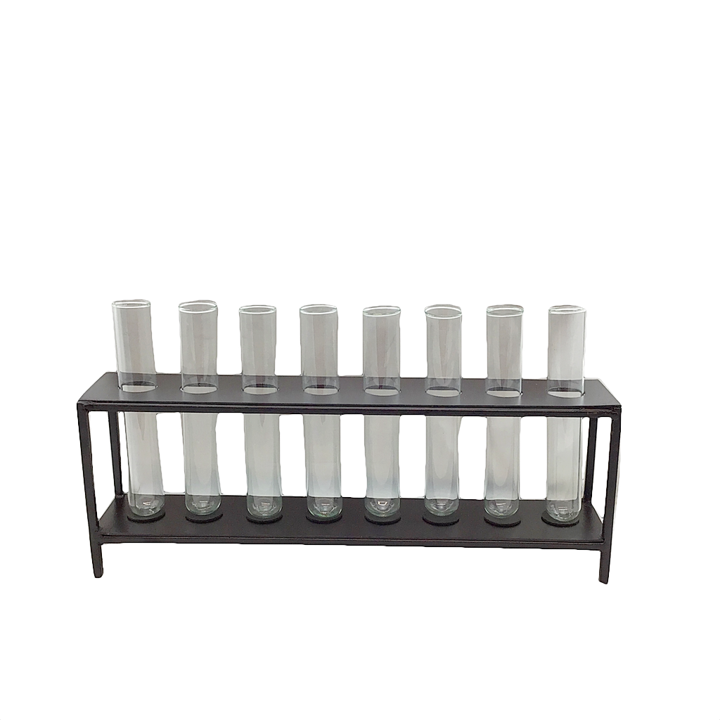 2.5" x 13.75" x 5" Iron Stand With Glass Tubes