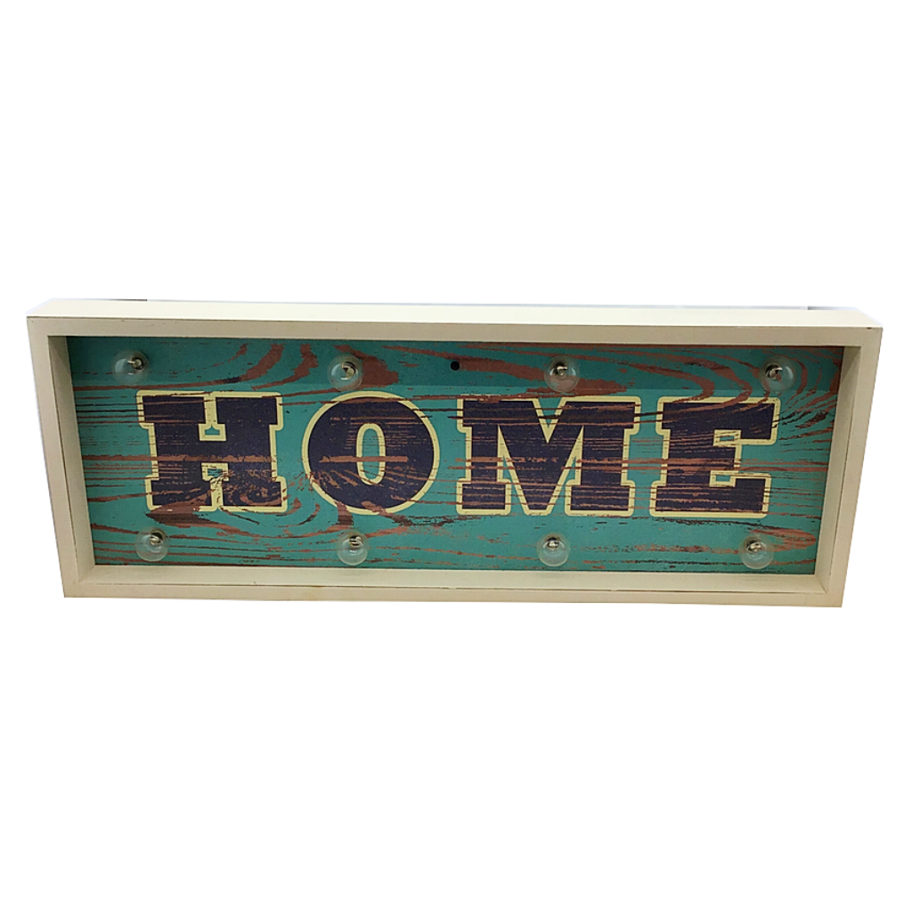 26" x 10" Wood LED "Home" Sign