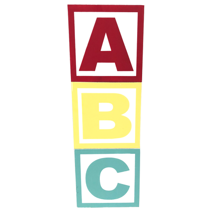 3 Piece 6 Inch ABC Multicolor Chevron Blocks
