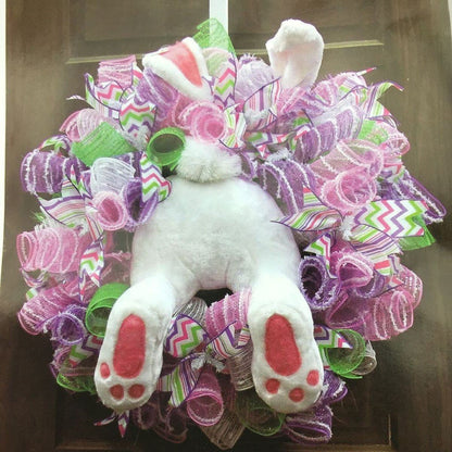 3 Piece Plush Bunny Bottom & Ears Wreath Kit