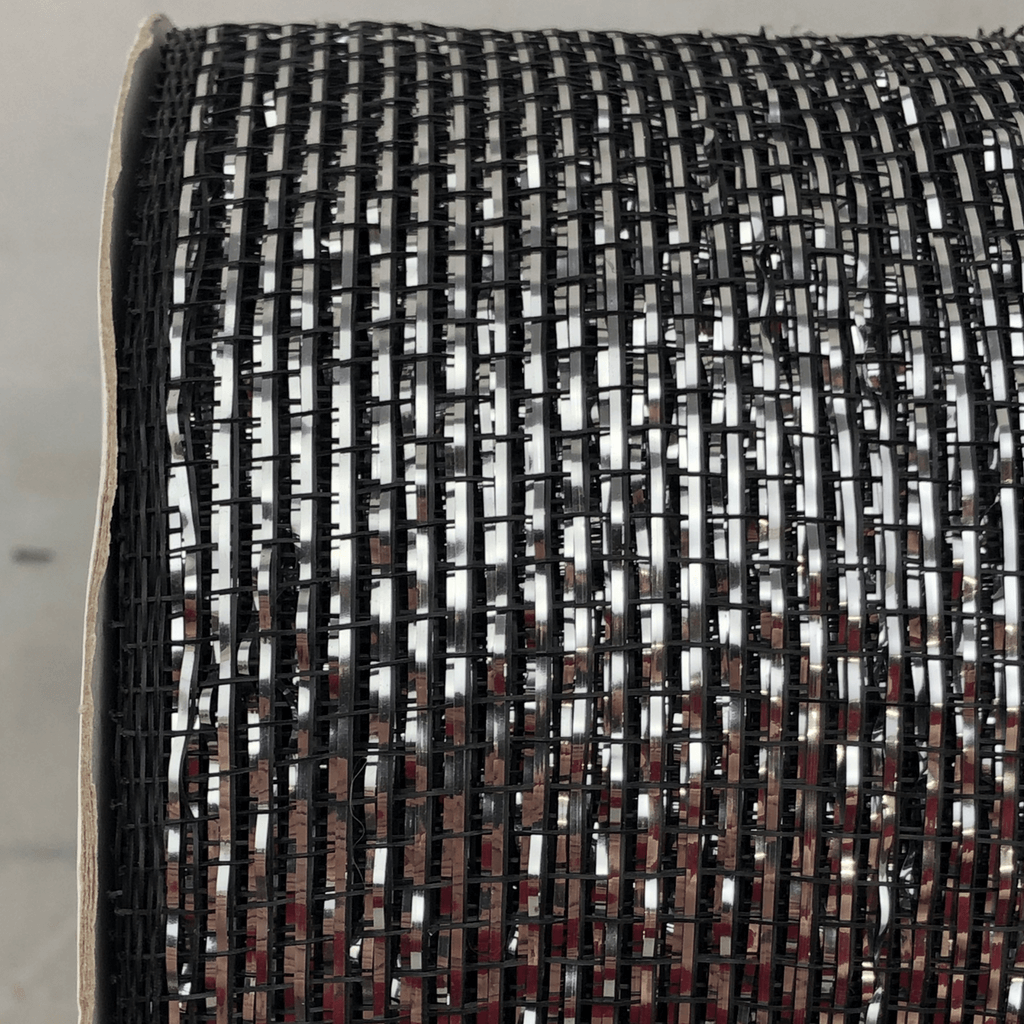 3 Inch by 20 Yards Designer Netting Black with Silver Glamour
