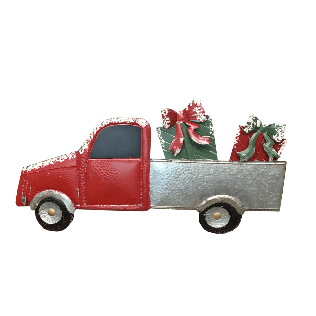 Christmas Metal Red Truck Wall Decor