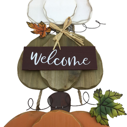28 Inch Stack Of 3 Welcome Hanging Pumpkins Sign