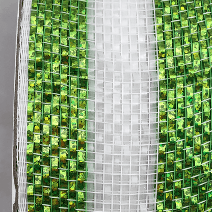 4 Inch by 20 Yards Designer Netting White and Green Glamour