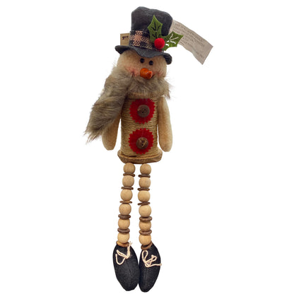 14 Inch Plush Holiday Snowman Sitter