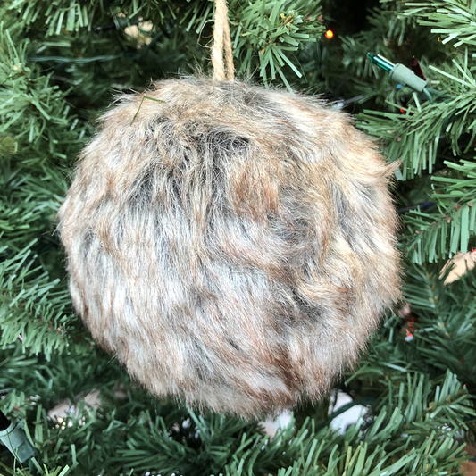 4.75" Brown Fur Ball Ornament