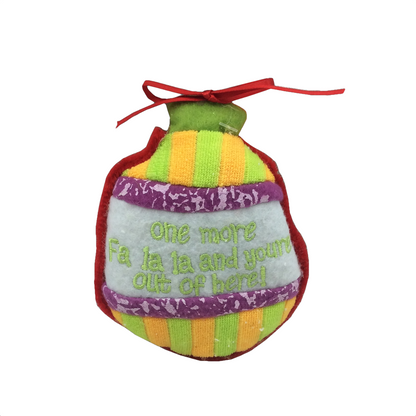 5 Inch Fabric Ball Christmas Ornament 2 Styles
