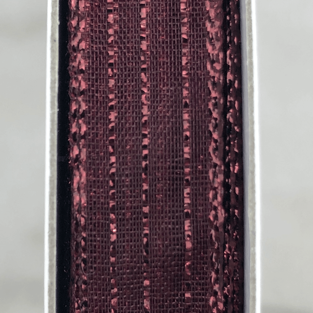 5/8" x 50 YDS Sheer Satin Burgandy Striped Ribbon