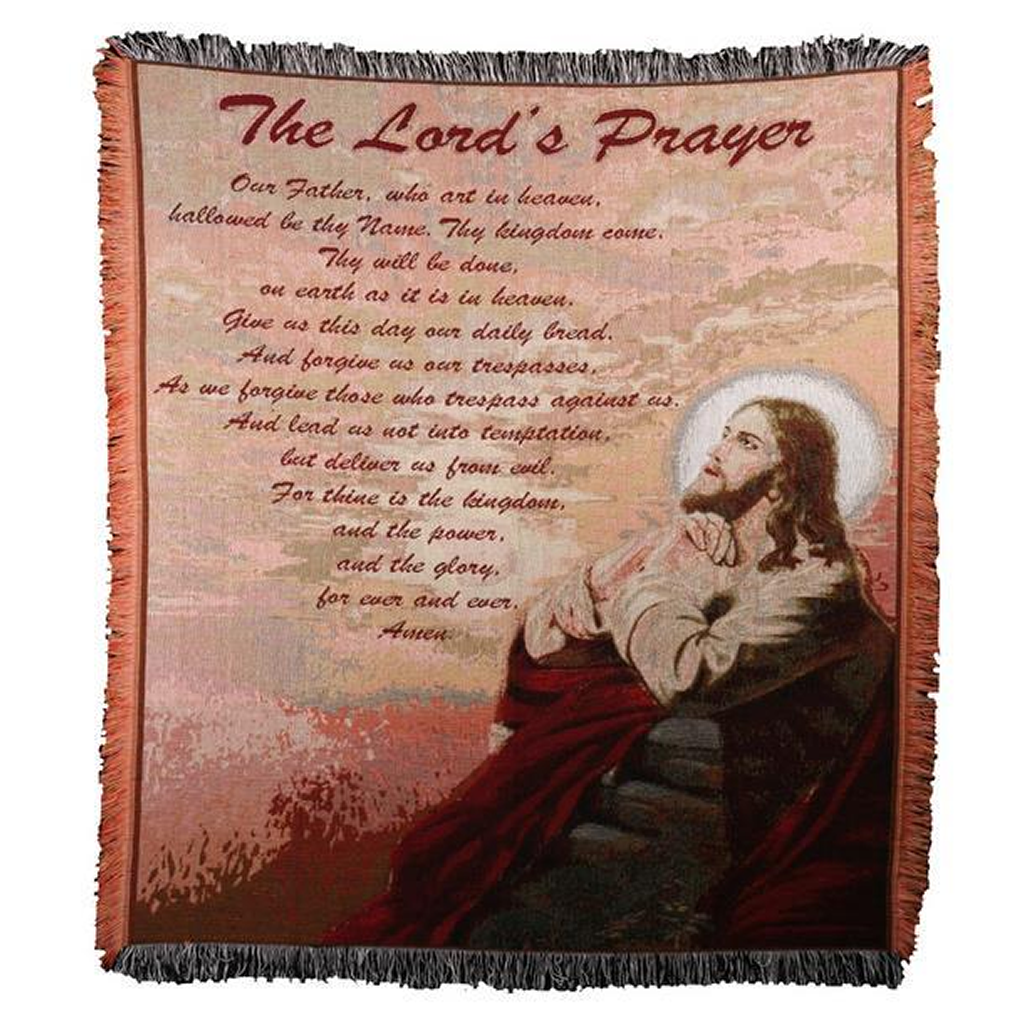 59 Inch  The Lord's Prayer Jesus Afghan Throw