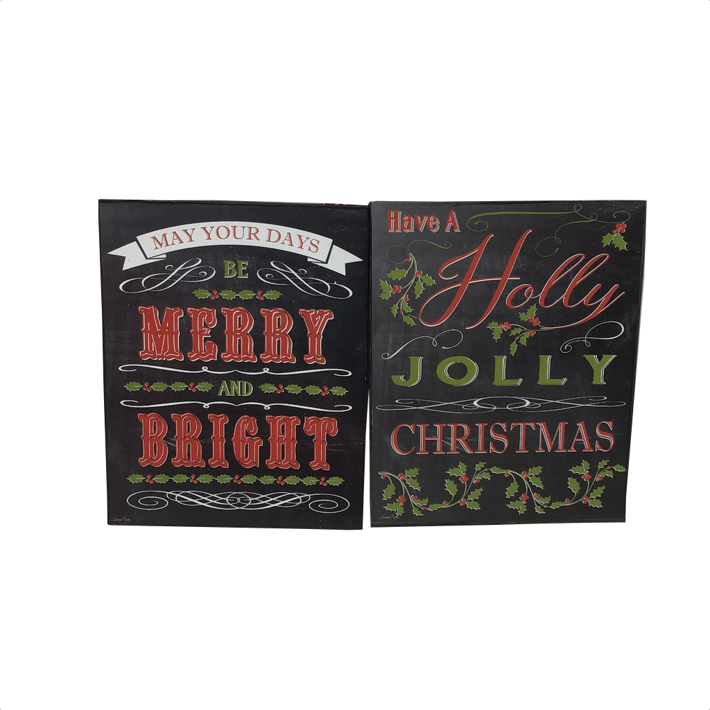 6 Inch Chalkboard Christmas Song Ornaments  2 Styles