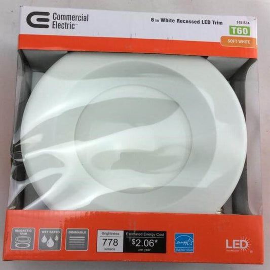 6 in. White Integrated LED Recessed Trim with Changeable Trim Ring Damaged Box