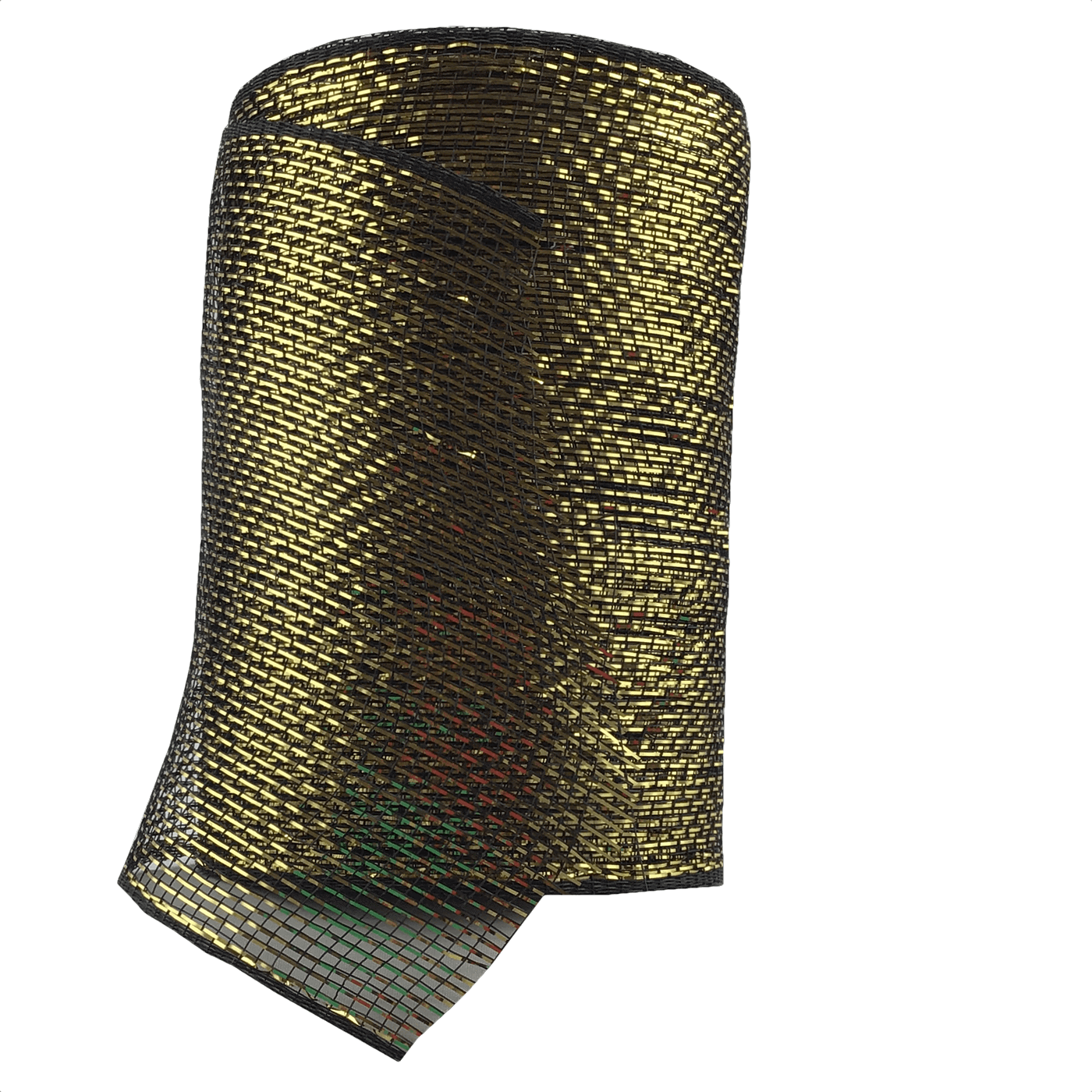 6 Inch by 20 Designer Netting Black with Gold Glamour